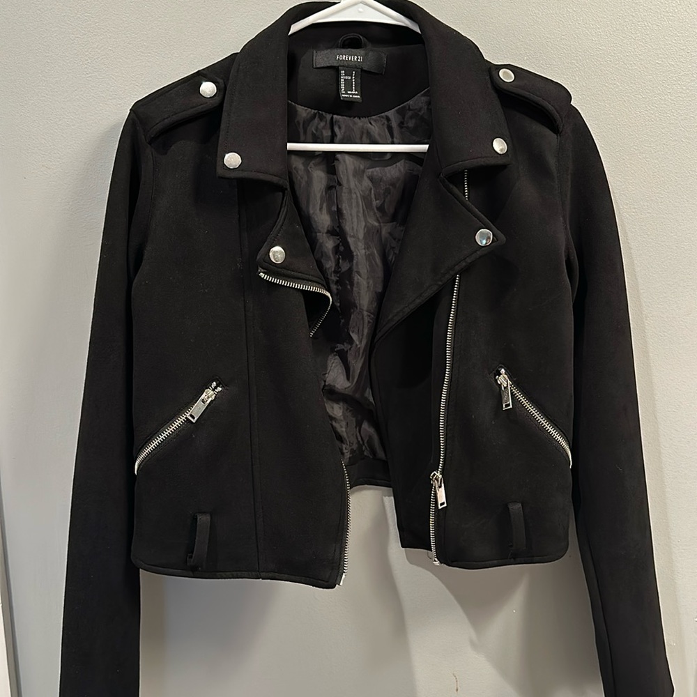 Faux Suede Cropped Jacket